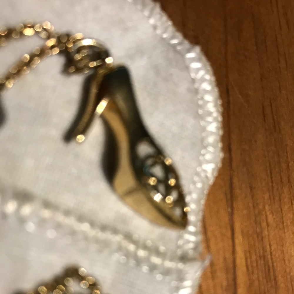 Disneys Cinderella Slipper Necklace Gold NEW FINAL SALE